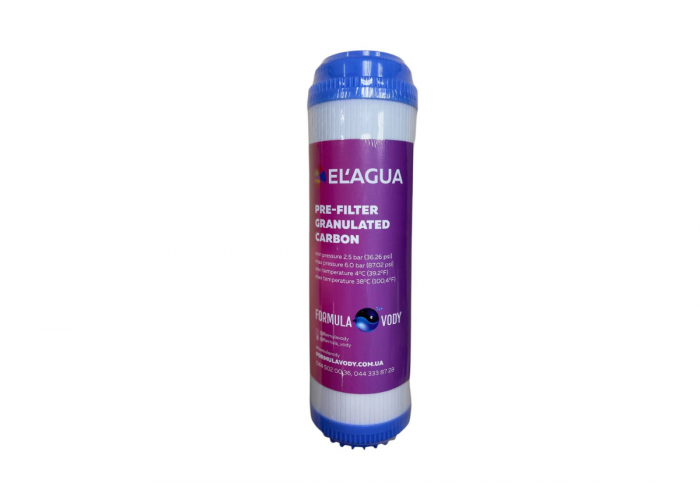Картридж з гранульованим активованим вугіллям Formula Vody EL‘AGUA 2.5"х10" Картридж з гранульованим активованим вугіллям Formula Vody EL‘AGUA 2.5"х10"